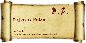 Mojzsis Petur névjegykártya
